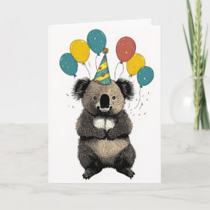 Koala Birthday Card – Cute Party Animal