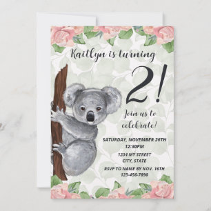 Koala Birthday Invitation