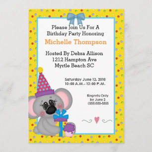 Koala Birthday Party Invitations