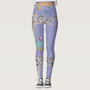 Koala Birthday Party koalas Purple Leggings
