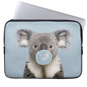 Koala Blowing a Blue Bubble gum Poster Laptop Sleeve
