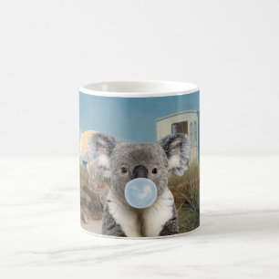 Koala Blowing Gum at the Beach Coffee Mug