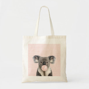 Koala Blowing Pink Bubble gum Tote Bag