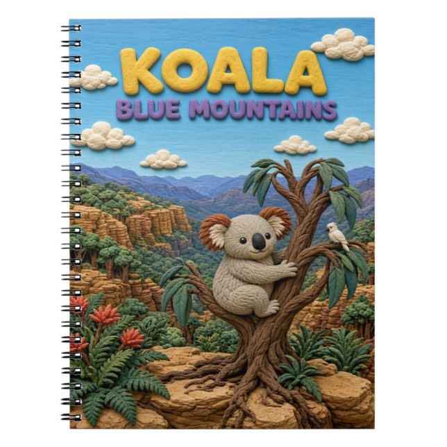 Koala Blue Mountains Modern KlayKoo Notebook (Front)