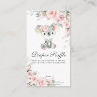 Koala Blush Floral Greenery Baby Diaper Raffle 
