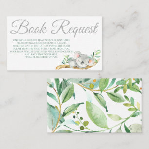Koala Book Request Card for Baby Shower Birthday