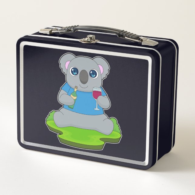 Koala Bottle Red wine Metal Lunch Box (Front)