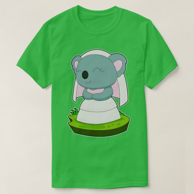Koala Bride Veil Wedding T-Shirt (Design Front)