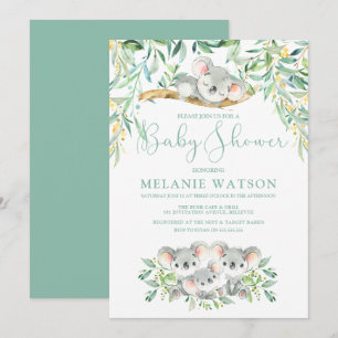 Koala Bush Babies Baby Shower Invitations