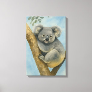 Koala Calm – Watercolor Wildlife Canvas Print