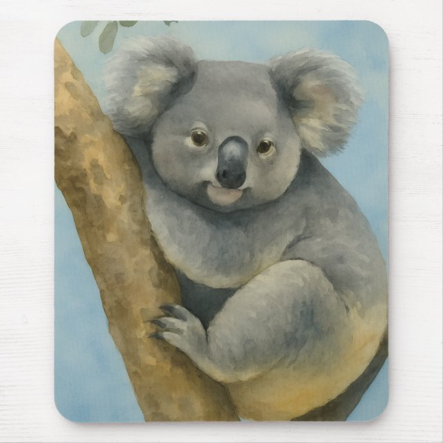 Koala Calm – Watercolor Wildlife Mouse Mat (Front)