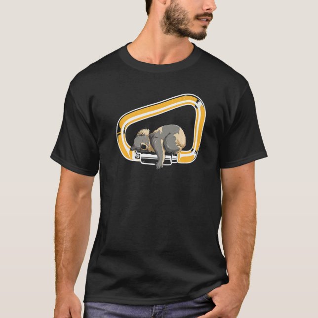 Koala Carabiner Climbing Animal Cute Bouldering T-Shirt (Front)