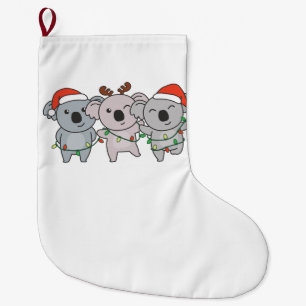 Koala Christmas Animals Cute Koalas Holiday  Large Christmas Stocking
