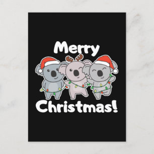 Koala Christmas Animals Koalas Merry Christmas Holiday Postcard