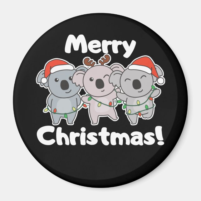 Koala Christmas Animals Koalas Merry Christmas Mag Magnet (Front)