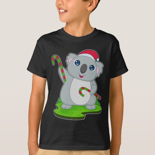 Koala Christmas Candy cane T-Shirt (Front)