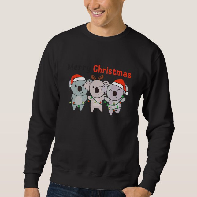 Koala Christmas Christmas Tree Animals Cute Koala  Sweatshirt (Front)
