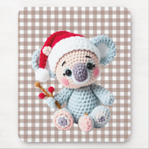 Koala Christmas clip art, faux yarn koala,  Mouse Mat