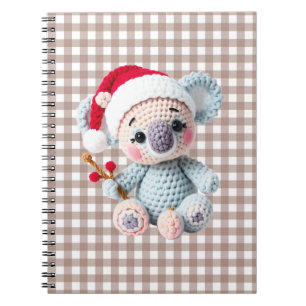 Koala Christmas clip art, faux yarn koala,  Notebook