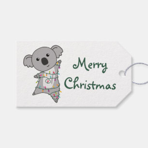 Koala Christmas Fairy Lights Cute Animal Trucker H Gift Tags