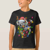 Koala Christmas Lights Funny Santa Hat Merry Chris