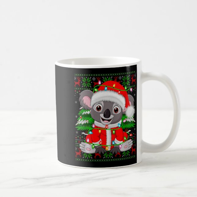 Koala Christmas Lights Santa Costume Ugly Xmas Swe Coffee Mug (Right)