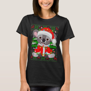 Koala Christmas Lights Santa Costume Ugly Xmas Swe T-Shirt