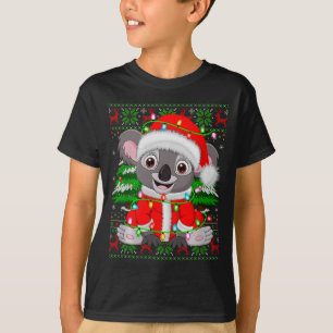 Koala Christmas Lights Santa Costume Ugly Xmas Swe T-Shirt