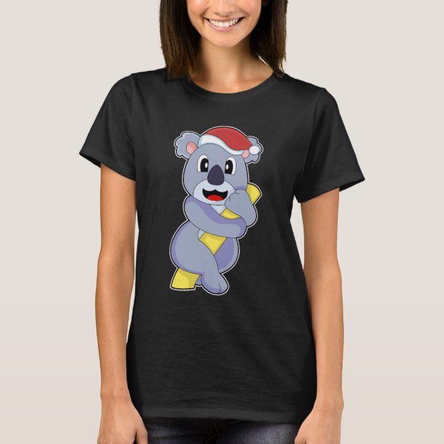 Koala Christmas Santa hat T-Shirt (Front)