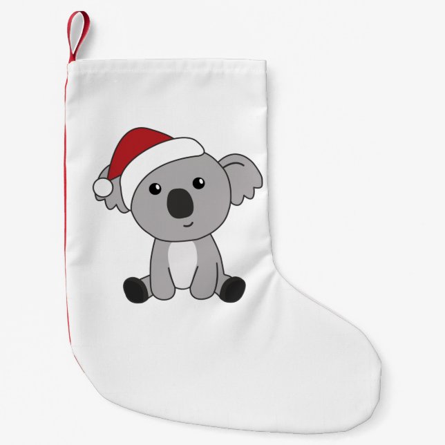 Koala Christmas Snow Winter Animals Koalas Adult C Small Christmas Stocking (Front)