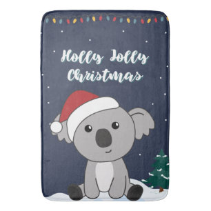 Koala Christmas Snow Winter Animals Koalas Bath Ma Bath Mat