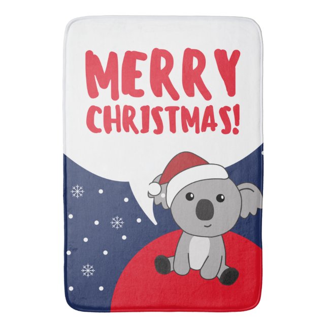 Koala Christmas Snow Winter Animals Koalas Bath Ma Mat (Front Vertical)