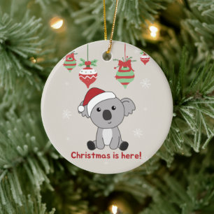 Koala Christmas Snow Winter Animals Koalas Ceramic Ceramic Tree Decoration