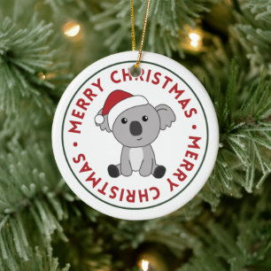 Koala Christmas Snow Winter Animals Koalas Ceramic Tree Decoration