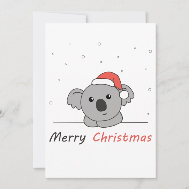 Koala Christmas Snow Winter Animals Koalas Coffee  Holiday Card (Front)