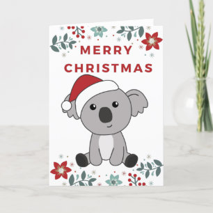 Koala Christmas Snow Winter Animals Koalas Holiday Card