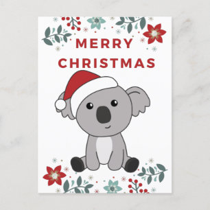 Koala Christmas Snow Winter Animals Koalas Holiday Postcard