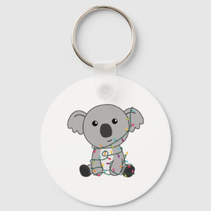 Koala Christmas Snow Winter Animals Koalas Key Ring