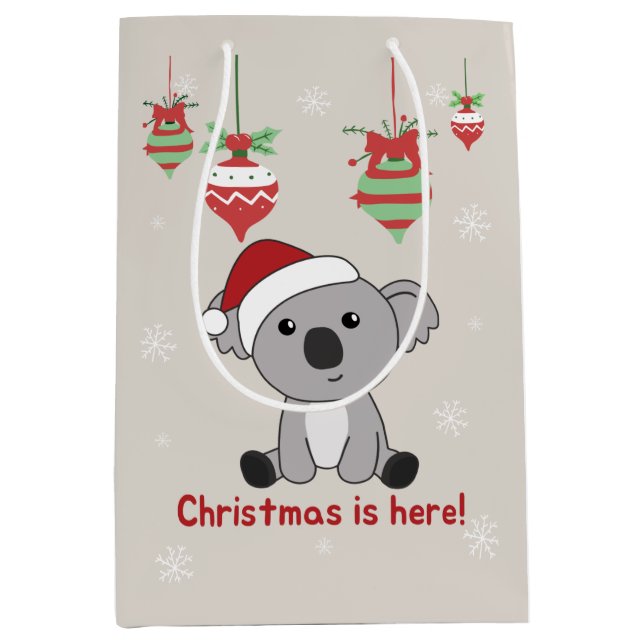 Koala Christmas Snow Winter Animals Koalas Medium  Gift Bag (Front)