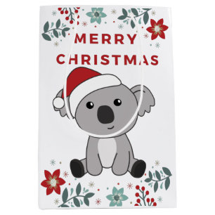Koala Christmas Snow Winter Animals Koalas Medium Medium Gift Bag