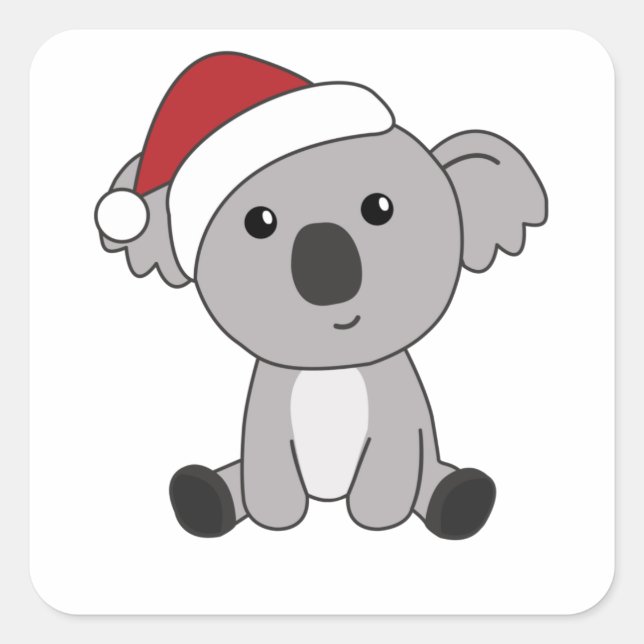 Koala Christmas Snow Winter Animals Koalas Square Sticker (Front)