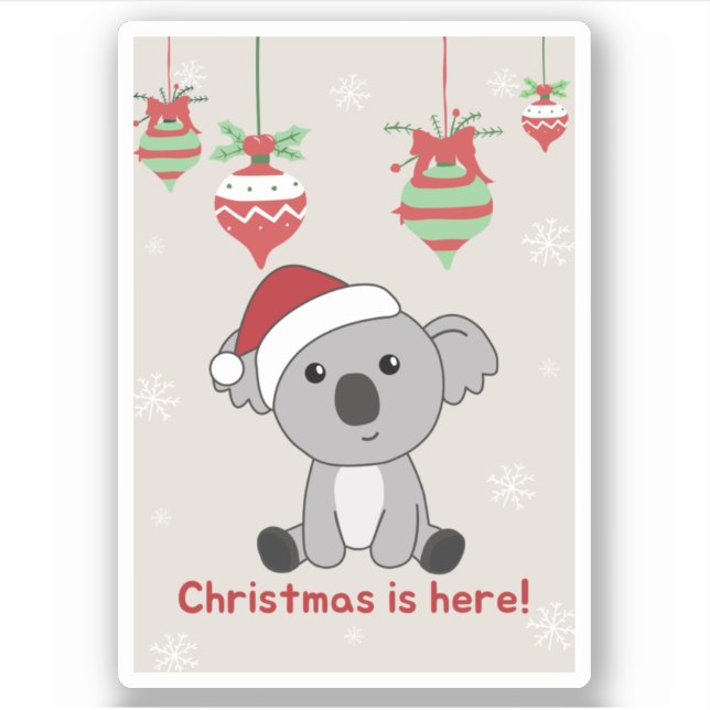 Koala Christmas Snow Winter Animals Koalas Sticker (Front)