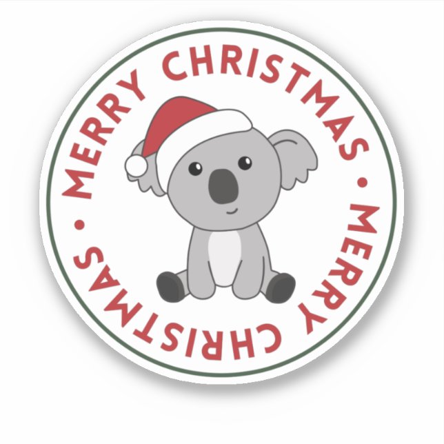 Koala Christmas Snow Winter Animals Koalas Sticker (Front)