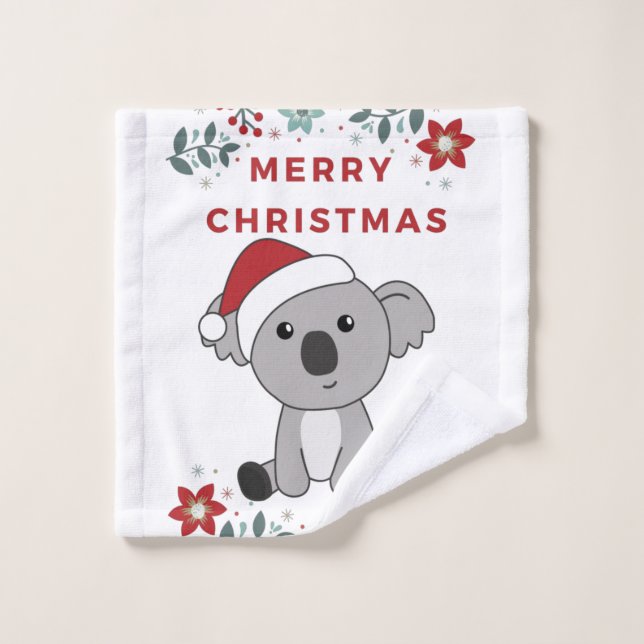 Koala Christmas Snow Winter Animals Koalas Wash Cloth (Wash Cloth)