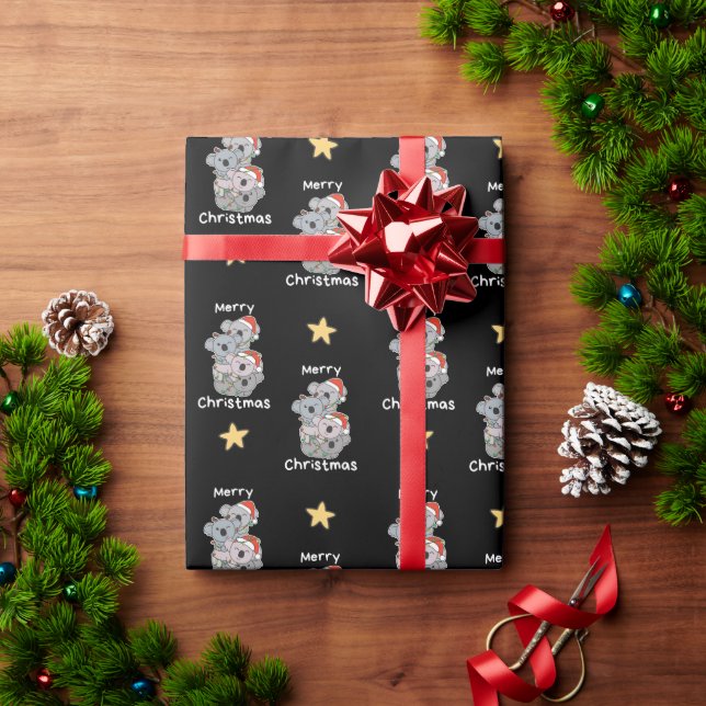 Koala Christmas Tree Christmas Animals Koalas Wrapping Paper (Holiday Gift)