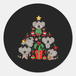 Koala Christmas Tree Cute Bear Classic Round Sticker