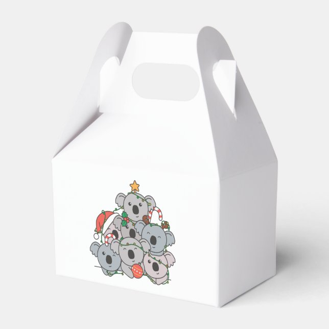 Koala Christmas Tree Funny Animal Christmas Favour Box (Front Side)