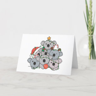Koala Christmas Tree Funny Animal Christmas Holida Holiday Card