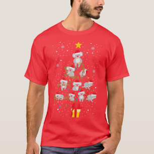 Koala Christmas Tree Lights Funny Xmas Mens Womens T-Shirt