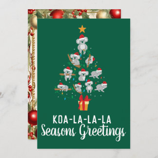 Koala Christmas Tree Seasons Greetings Holiday Card